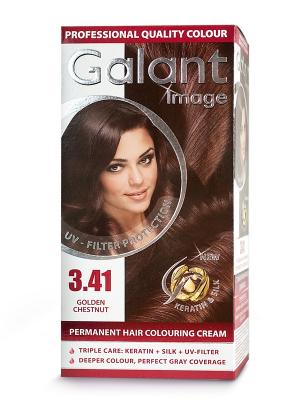 Cтойкая крем-краска для волос  GALANT 3.41 роскошный каштановый, 115 мл., (Болгария) Image. Цвет: зеленый