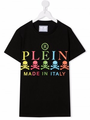 TEEN logo-print cotton T-shirt Philipp Plein Junior. Цвет: черный