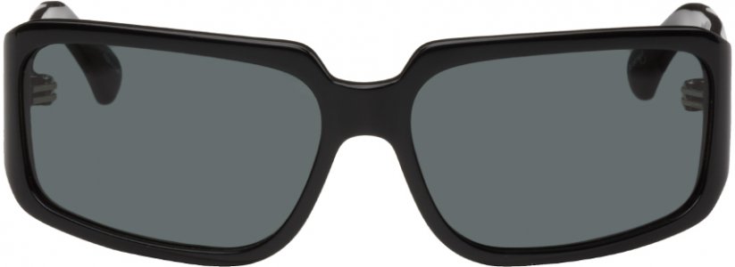Черные прямоугольные солнцезащитные очки Linda Farrow Edition Dries Van Noten