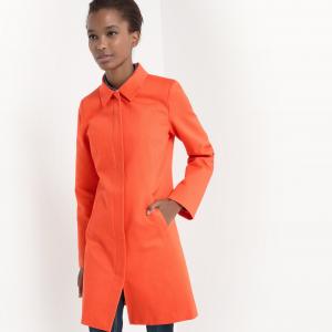 Пальто средней длины, хлопковое La Redoute Collections. Цвет: оранжевый