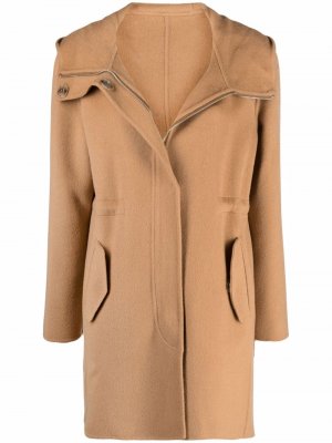 Пальто с кулиской и капюшоном PINKO. Цвет: коричневый