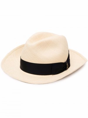 Шляпа-федора с лентой Borsalino. Цвет: бежевый