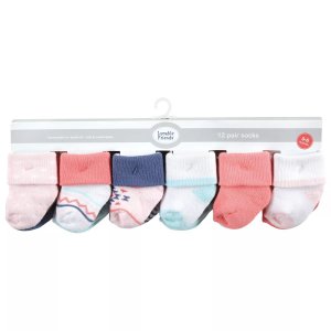 Махровые носки для новорожденных девочек и малышей, коралловый мятный ацтекский, 12 шт. Luvable Friends