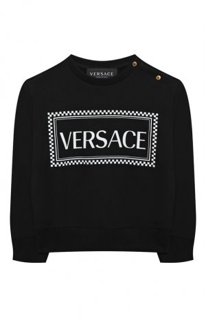 Хлопковый свитшот Versace. Цвет: чёрный