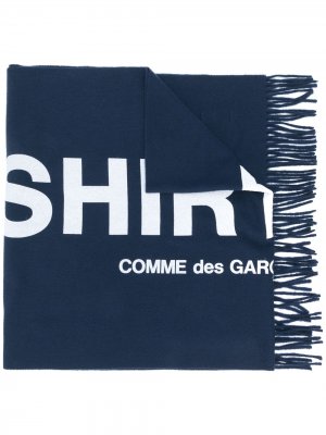 Шарф с вышитым логотипом Comme Des Garçons Shirt. Цвет: синий