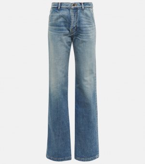 Прямые джинсы Serge 70-х с высокой посадкой SAINT LAURENT, синий Laurent