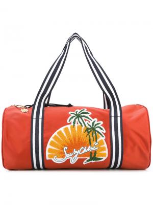 Пляжная сумка с вышивкой See By Chloé. Цвет: жёлтый и оранжевый