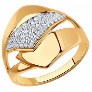 Кольцо из золочёного серебра с фианитами 93-110-00681-1 16.5 Diamant