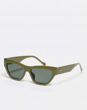 Солнцезащитные очки «кошачий глаз» цвета хаки South Beach