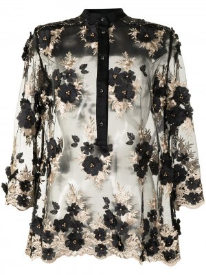 Блузка с цветочной вышивкой Antonio Marras. Цвет: коричневый