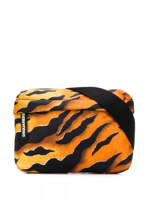 Поясная сумка с тигровым принтом Dsquared2. Цвет: оранжевый