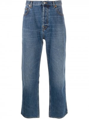 Укороченные джинсы прямого кроя Valentino. Цвет: синий