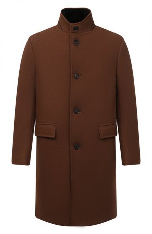 Пальто из шерсти и кашемира Ermenegildo Zegna. Цвет: коричневый