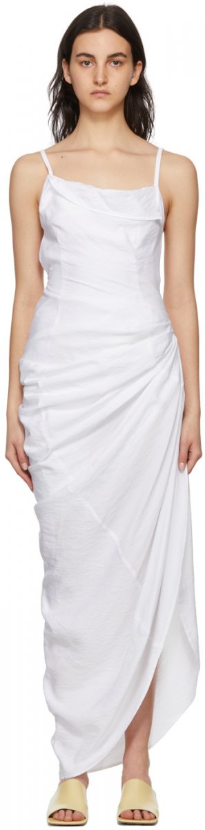 Белое длинное платье 'La Robe Saudade' Jacquemus