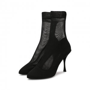 Текстильные ботильоны Lori Dolce & Gabbana. Цвет: чёрный