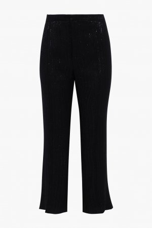 Укороченные узкие брюки Denlo с плиссированным люрексом ISABEL MARANT, черный Marant