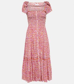 Платье миди triny с цветочным принтом , розовый Poupette St Barth