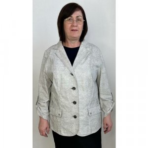 Пиджак , размер 60, серый Lady. Цвет: серый