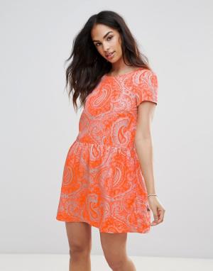 Платье с принтом пейсли -Оранжевый FRNCH