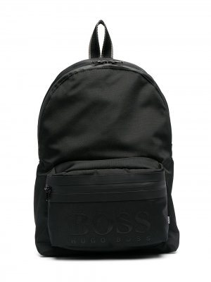 Рюкзак с логотипом BOSS Kidswear. Цвет: черный