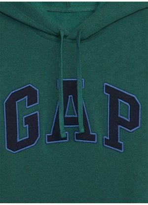 Однотонный темно-зеленый мужской спортивный костюм с воротником капюшоном Gap