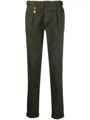 Зауженные брюки с подвеской-логотипом Manuel Ritz. Цвет: зеленый
