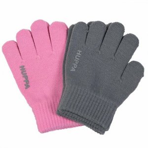 Перчатки , размер 007, розовый, серебряный Huppa. Цвет: серебристый/розовый/розовый-серый