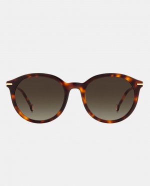 Круглые женские солнцезащитные очки из ацетата гаваны , коричневый Carolina Herrera