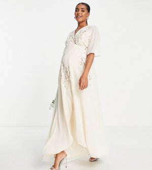 Свадебное платье цвета слоновой кости Bridal Leila-Белый Hope & Ivy Maternity