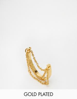 Позолоченное кольцо с цепочками Gorjana. Цвет: золотой