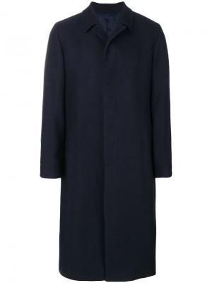 Однобортное пальто Mp Massimo Piombo. Цвет: синий