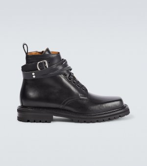Кожаные армейские ботинки , черный Dries Van Noten