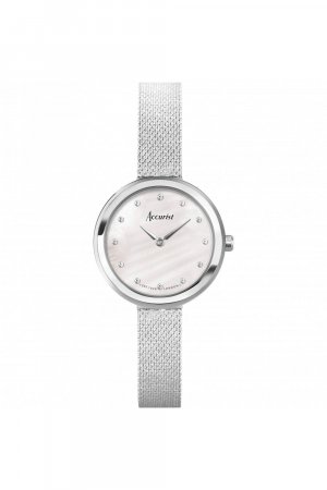 Ювелирные женские классические аналоговые часы из нержавеющей стали - 78003 , белый Accurist