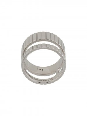Двойное кольцо Slot IVI. Цвет: серебристый