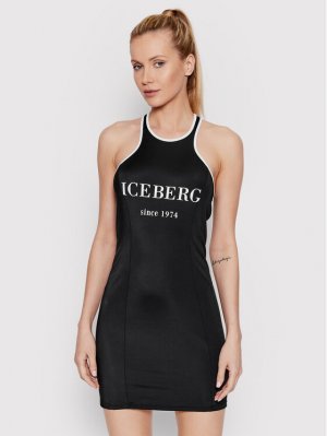 Летнее платье приталенного кроя Iceberg, черный ICEBERG