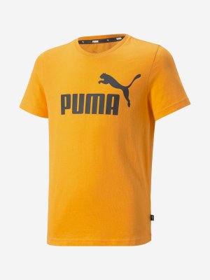 Футболка для мальчиков Ess Logo, Оранжевый, размер 153-164 PUMA. Цвет: оранжевый