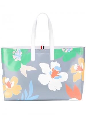 Большая сумка-шоппер Thom Browne. Цвет: серый