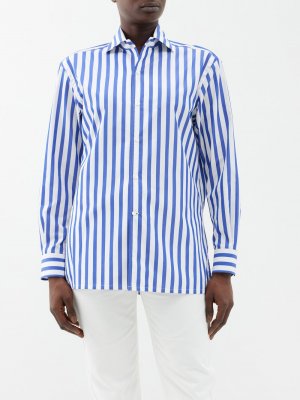 Рубашка-капри в полоску из хлопка, синий Ralph Lauren