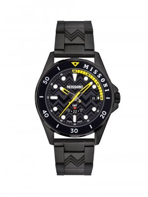 Часы GMT Traveller 43 мм из нержавеющей стали , черный Missoni