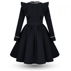 Школьное платье , размер 122-128, белый, черный Alisia Fiori. Цвет: синий/белый