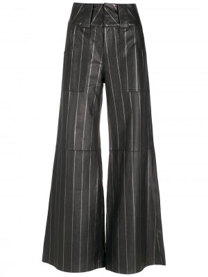 Расклешенные брюки в полоску Andrea Bogosian. Цвет: черный