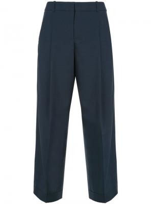 Укороченные зауженные брюки Jil Sander Navy. Цвет: синий