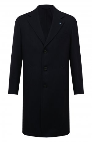Пальто из шерсти и кашемира Giampaolo. Цвет: синий