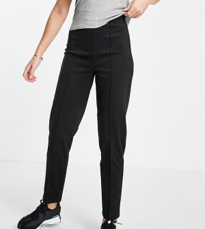 Черные брюки-галифе с защипами из ткани понте ASOS DESIGN Tall-Черный цвет Tall