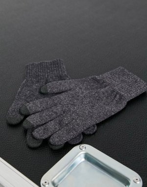 Серые перчатки для сенсорных гаджетов -Серый ASOS DESIGN