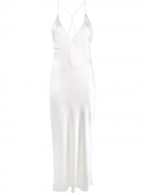 Платье с перекрестными бретелями Blanca Vita. Цвет: белый