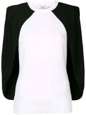 Двухцветная блузка с кейпом Givenchy