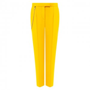 Укороченные шерстяные брюки со стрелками Bottega Veneta. Цвет: жёлтый
