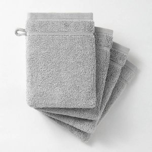 Комплект из 4 банных рукавичек LaRedoute LA REDOUTE INTERIEURS. Цвет: серый