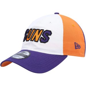 Мужская регулируемая шляпа New Era белого/фиолетового цвета Phoenix Suns Back Half 9TWENTY